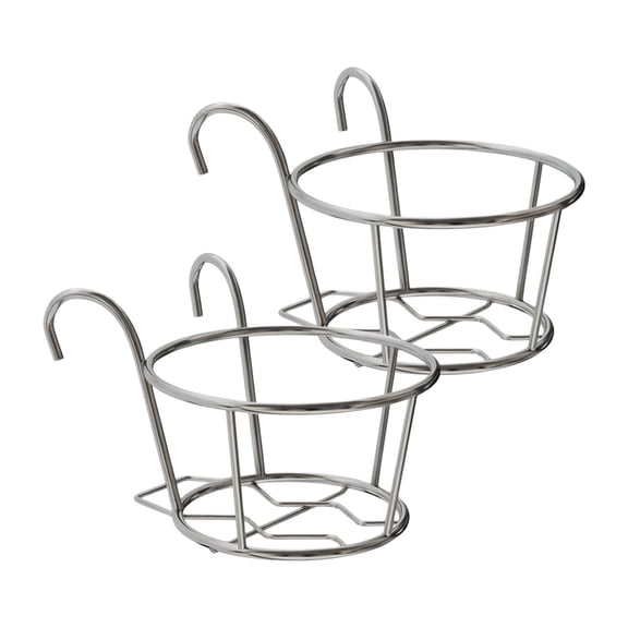 Nnndbs Wall Mount Hanging Flower Pot Rack, Metal Planter Holder with Integrated Shelving, Space-Saving Display Stand for Balcony Garden Kitchen Indoor Greenery