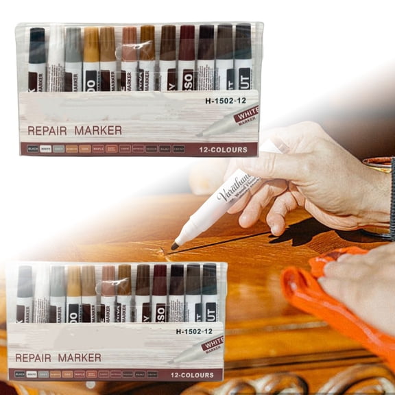 Nnndbs Wood Furniture Touch Up Pen 5ml, Scratch Repair Marker for Hardwood Floor Cabinet Table, Quick Drying Wood Restoration Paint Pen