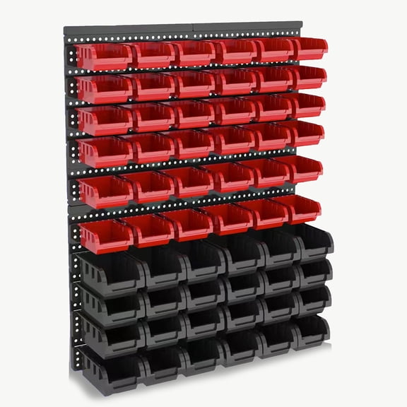 Nnovaroom 60-Piece Wall Mounted Storage Bins, Plastic Tool Organizer for Small Hardware Parts, Stackable & Mountable Garage System