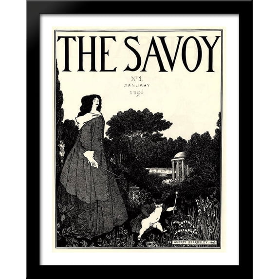 No. 1 28x34 Large Black Wood Framed Print Art by Aubrey Beardsley