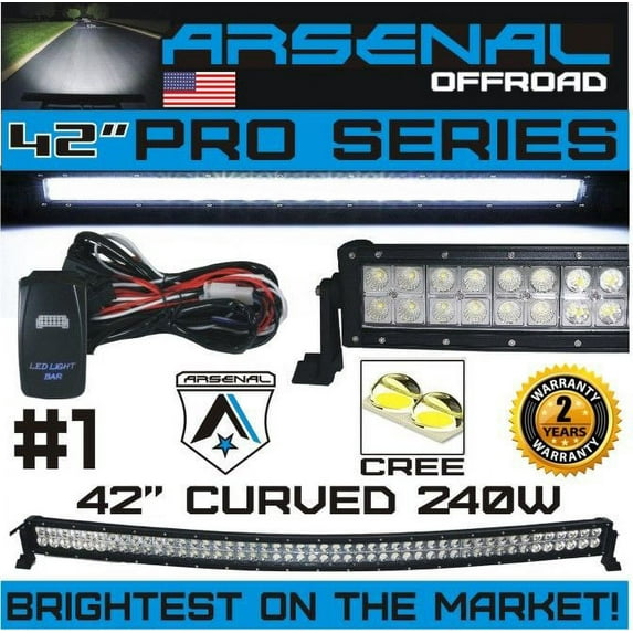 No.1 42 inch Curved 240W Pro Series CREE LED Light Bar 2017 Design Combo Beam