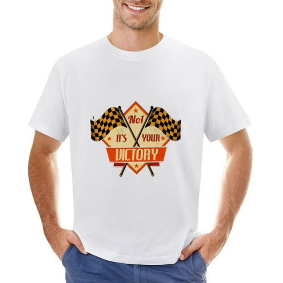 No.1 It's Your Victory Men’s T-Shirt 100% Cotton Casual Short Sleeve Tops Gift Tee White S