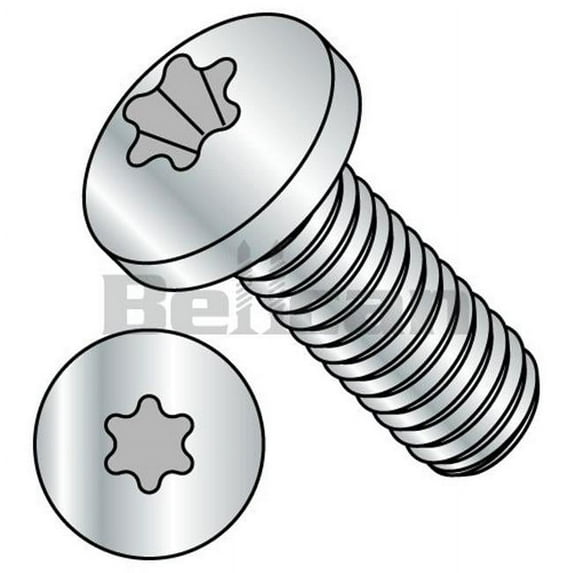 No.10-24 x 0.37 6 Lobe Fully Threaded Pan Machine Screw - Zinc - Box of 8000