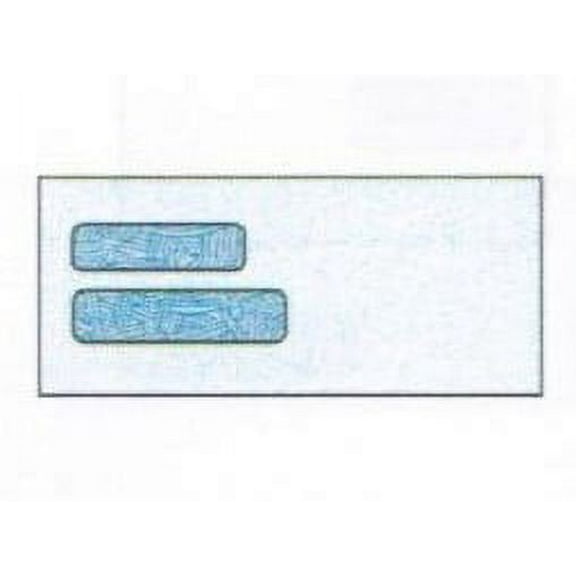 No. 10 DG-1 (1095-C Form) Double Window Envelopes with Blue Wesco Inside Security Tint, 4-1/8" x 9-1/2", White 24-lb Paper w Vellum Finish (SFI Certified) - Box of 500 Envelopes