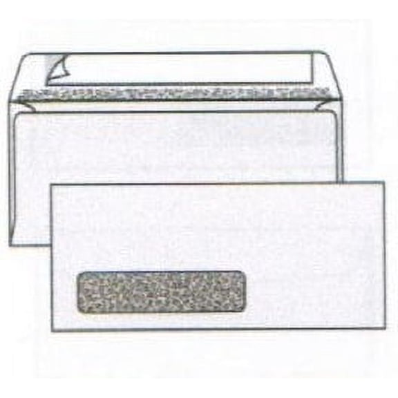 No. 10 Side Seam White C Window Envelopes w Confetti Tint and Kwik-Tak, 4-1/8" x 9-1/2", Digi-Clear 24-lb Paper w Smooth Laser Finish, Laser Compatible (SFI Certified) - Box of 500 Envelopes