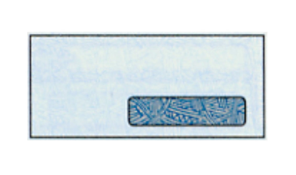 No. 10 White G RIGHT Window Envelopes with Wesco® Blue Inside Security Tint, 4-1/8" x 9-1/2", White Sulphite 24-lb (SFI Certified) with Vellum Finish - Box of 500 Envelopes