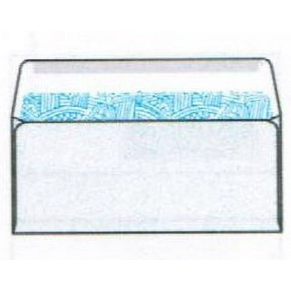 No. 10 White Side Seam Envelopes with Wallet Flap and Wesco® Blue Security Tint, 4-1/8" x 9-1/2", White Sulphite 24-lb (SFI Certified) with Vellum Finish - Box of 500 Envelopes