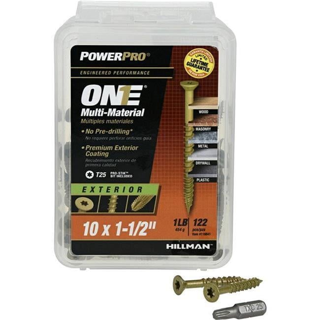 No.10 x 1.5 in. 1 lbs Hillman Star Flat Head Bronze Steel Multi-Material Screw - Pack of 122