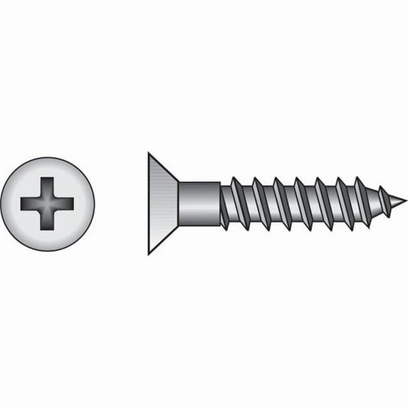 No.10 x 2.5 in. L Phillips Zinc-Plated Wood Screws - Pack of 100
