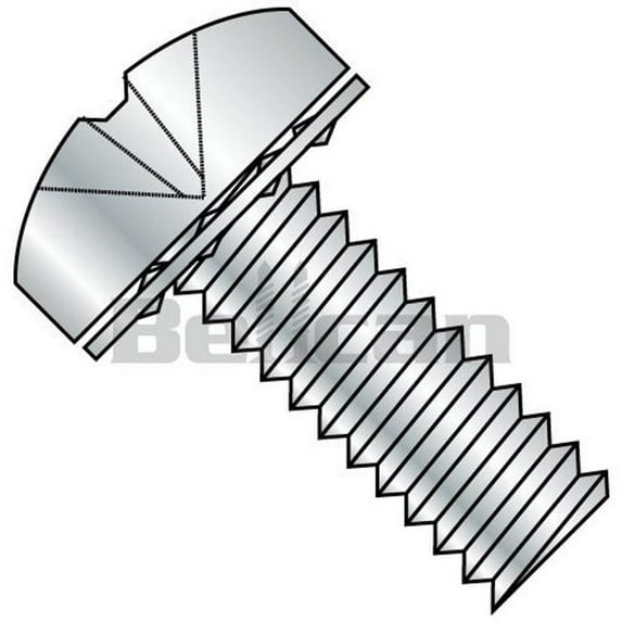 No.12-24 x 0.5 Phillips Pan Internal Sems Fully Threaded Machine Screw - Zinc - Box of 3000