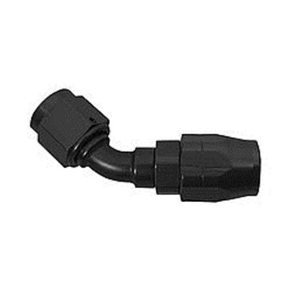 No.12 AN 45 deg Double Swivel Hose End - Black