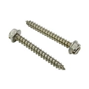 Bolt Dropper No 12 X 3 Stainless Slotted Hex Washer Head, (25 Pack), 18-8 (304) Commercial Grade Corrosion Resistant Stainless Steel Screws Choose Size