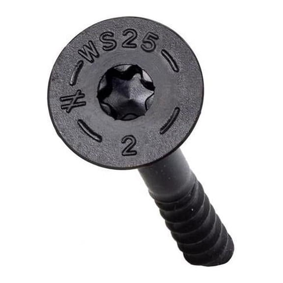 No.17 Sizes x 2 in. 2.25 lbs Hex Drive Low Profile Head Structural Screws, Black - Pack of 50