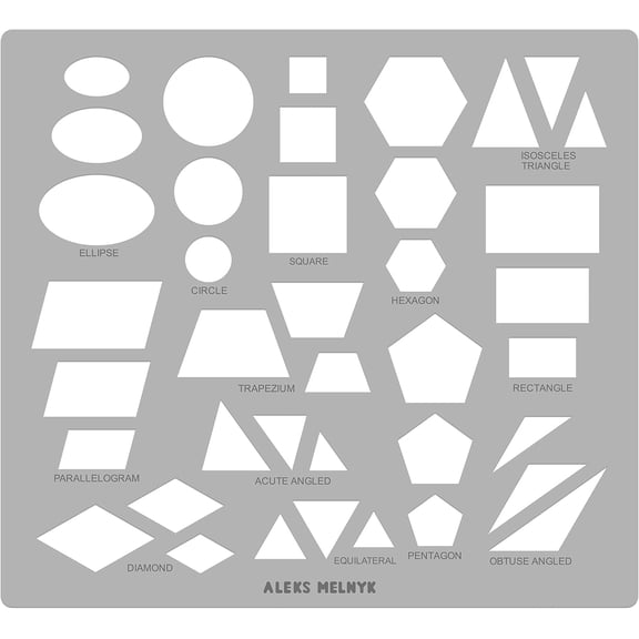 No.201 Metal Circle Template, Stencil, Ellipse, Oval, Triangle Master, Art Circle Tool, Isometric Drawing Template, Lapidary, Cabochons, Geometric Ruler, Jewelry Templates Round