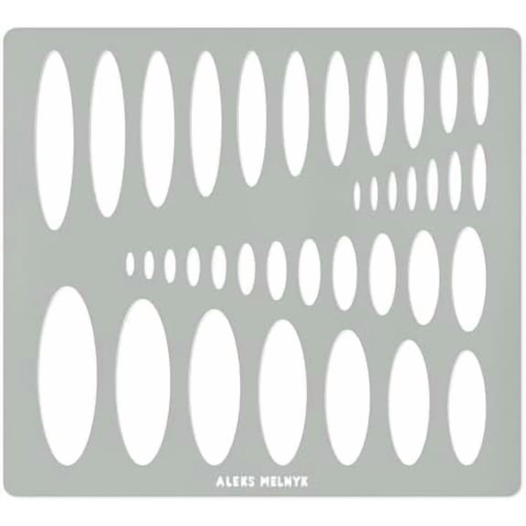 No.208 Metal Ellipse Template, Stencil, Geometric Template, Ellipse Master, Art Oval Tool, Lapidary, Cabochons, Geometric Ruler, Jewelry Oval