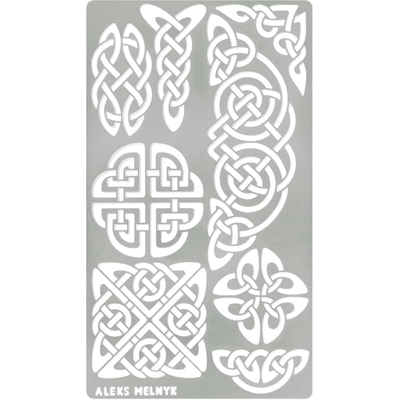 No.37.2 Metal Journal Stencil, Pyrography Celtic Patterns, Celtic Knot, Viking Stencil, Wood Burning Template, Wood Carving Template, Bullet Journaling