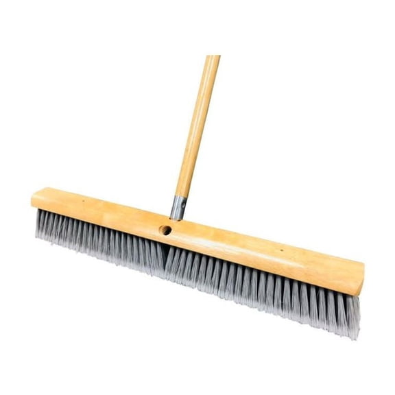 No. 37 Line Floor Brush, 24 in Hrdwd Blk, 3 in Trim, Slvr Flagged-Tip Polystyrene