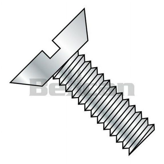 No.4-40 x 0.31 Slotted Flat Undercut Fully Threaded Machine Screw - Zinc - Box of 10000