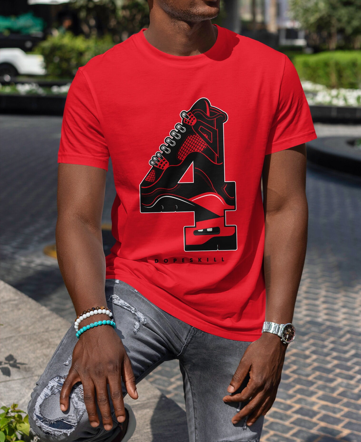 jordan 4 red thunder shirt