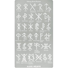No.412 Metal Stencil, Viking Bind Runes Generator, Bindrune, Ancient Alphabet, Sigil Magic Alphabet 1 PC, Letter Template for Wood Burning, Pyrography, Wicca Stencil, Bookmark