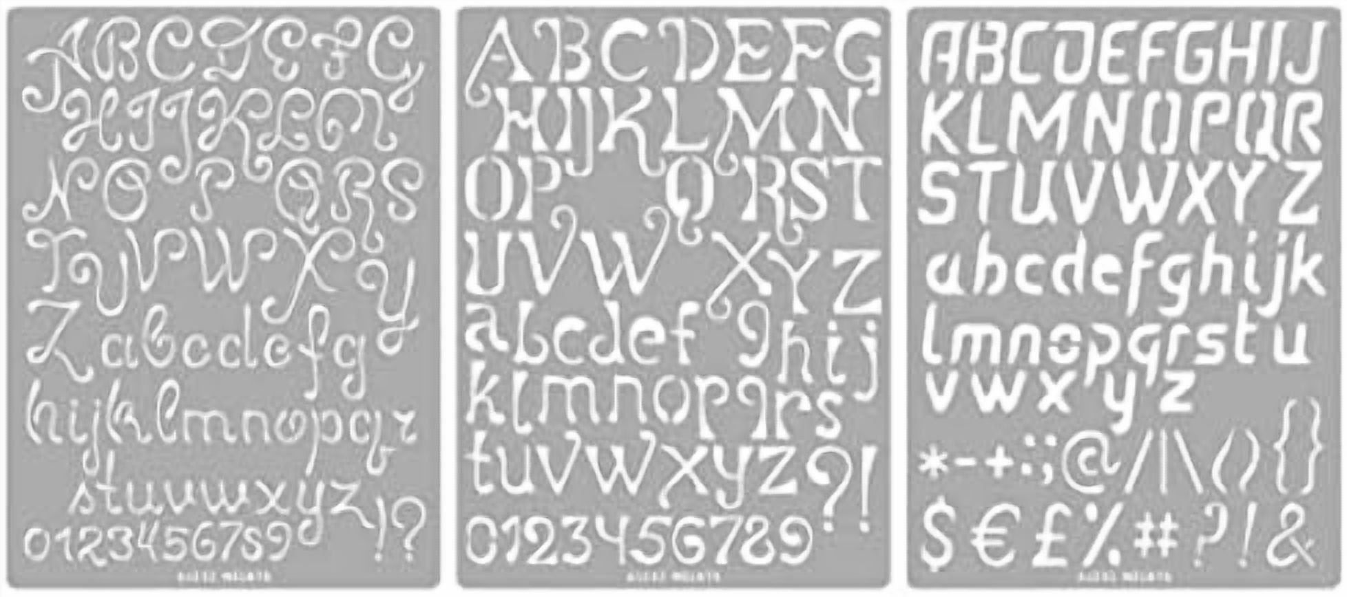 Pyrography Lettering Textures No.44 Pyrography Stencils, Wood Burning 3 PCS Templates, Metal Letters ...
