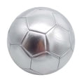 thumbnail image 1 of No. 5 (the official 11-player match ball) is a high-end machine-sewn football with a solid color design in gold and silver.,Silver, 1 of 5