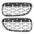 thumbnail image 1 of No.51137254967/51137254968 Front Hood Bumper Grille Grill for BMW 3 Series Left Right 1 Pair Silver Tone, 1 of 6