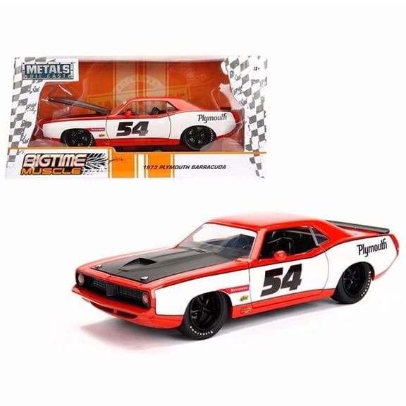No.54 1973 Plymouth Barracuda 1-24 Scale Diecast Model Car