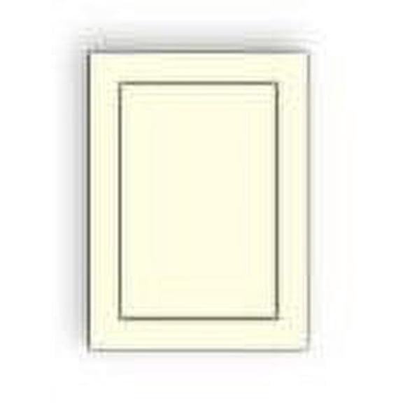 No. 6 Baronial Embossed Panel Card, Crme, 4-3/4" x 6-1/2", Colored Sulphite 140 lb, Acid Free, Vellum Finish, Raised Panel (FSC Certified) - Box of 250 Cards