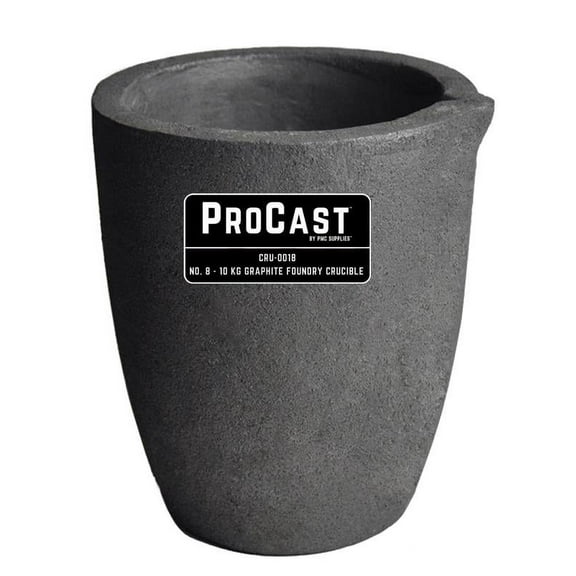 No. 8 - 10 Kg ProCast Foundry Clay Graphite Crucible With Pour Spout Cup Propane Furnace Torch Melting Casting Refining Gold Silver Copper Brass Aluminum - CRU-0018