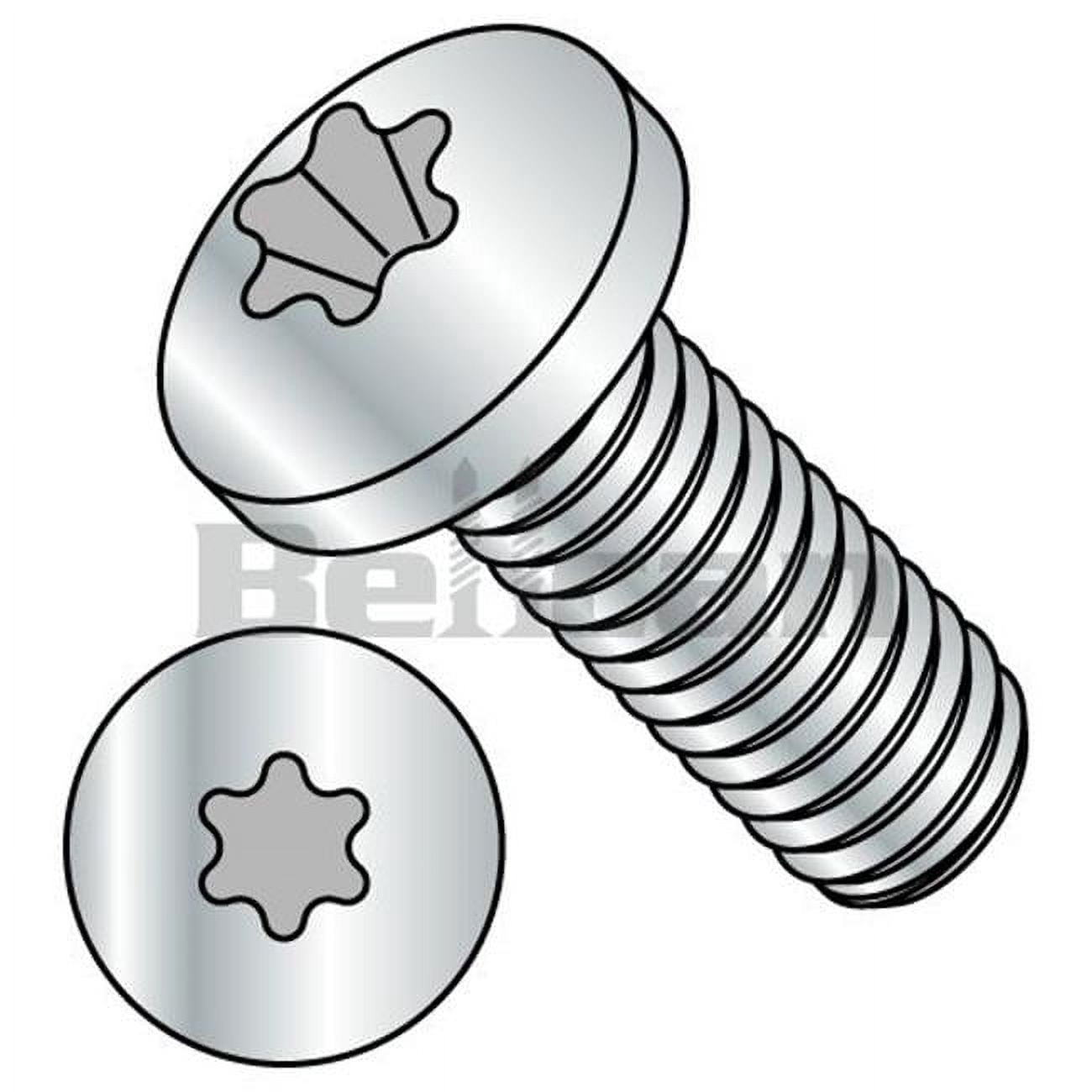 No.8-32 x 1.25 6 Lobe Fully Threaded Pan Machine Screw - Zinc