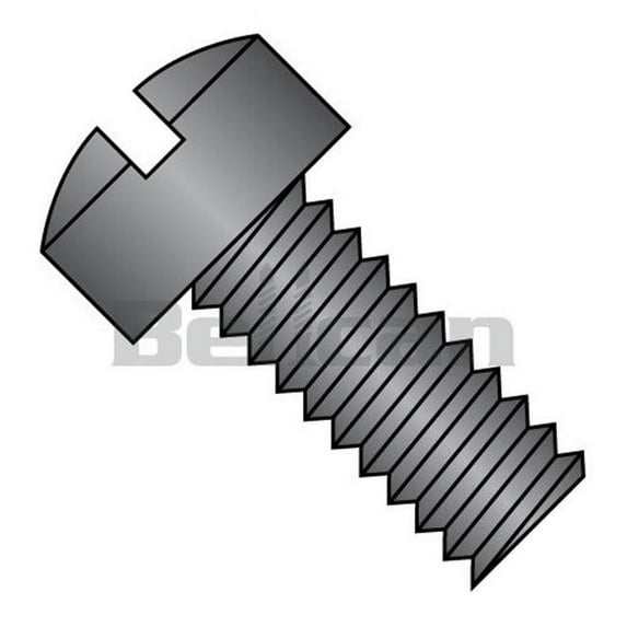 No.8-32 x 1.25 Slotted Fillister Head Fully Threaded Machine Screw, Black Oxide - Box of 4000