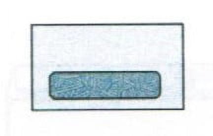 No. 8-5/8 White #3 Window Envelopes with Wesco® Blue Inside Security Tint, 3-5/8" x 8-5/8", White Sulphite 24-lb (SFI Certified) with Vellum Finish - Box of 500 Envelopes