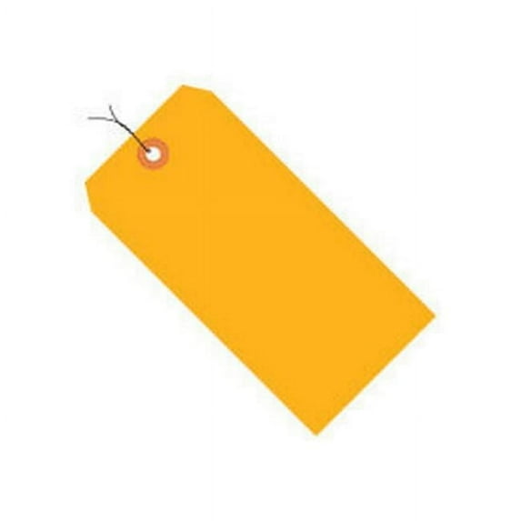 No. 8 Orange Fluorescent Wired Tag Pack - 6.25 x 3.12 in. - Pack of 1000