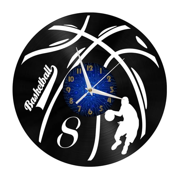 No. 8 jersey basketball player Vinyl Record Wall Clock for Kitchen Wall Decor Wall Art Gift for Lover Gift Idea for a Best Friend(B)