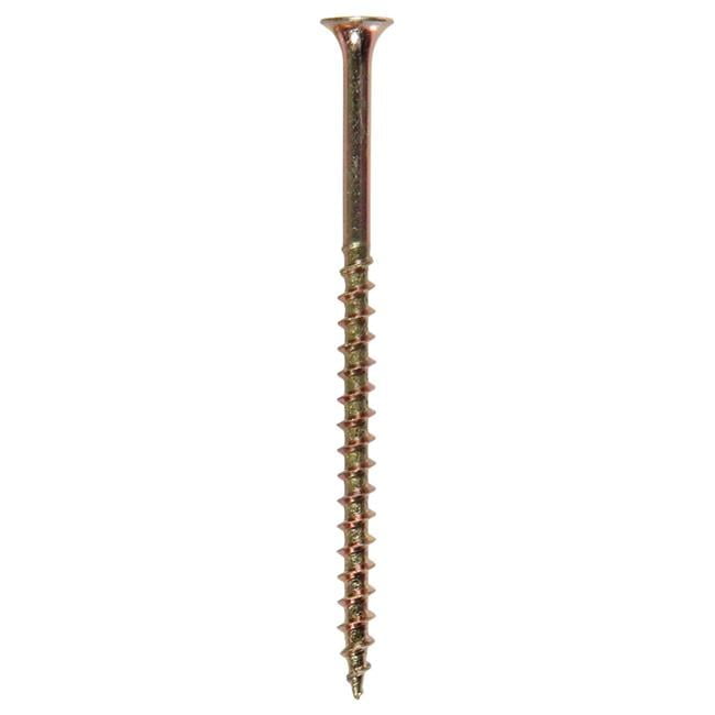 No. 8 x 3 in. Phillips Bugle Head Yellow Zinc-Plated Steel Wood Screws - Pack of 50