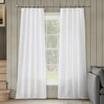 thumbnail image 1 of No. 918 Anders 2-pack Faux Linen 3-in-1 Versatile Hanging Semi-Sheer Back Tab/Rod Pocket Curtain Panel Pair with Ring Clips, White, 37"W x 84"L (2 Panels), 1 of 8