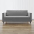 thumbnail image 1 of No. 918 Bellamy Modern Honeycomb Stretch Fit Elastic Loveseat Cover, Gray, 1 of 7