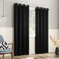 thumbnail image 1 of No. 918 Brandon 2-Piece Magnetic Closure Room Darkening  Grommet Top Curtain Panel, Black, 54.0”W x 63"L, 1 of 9