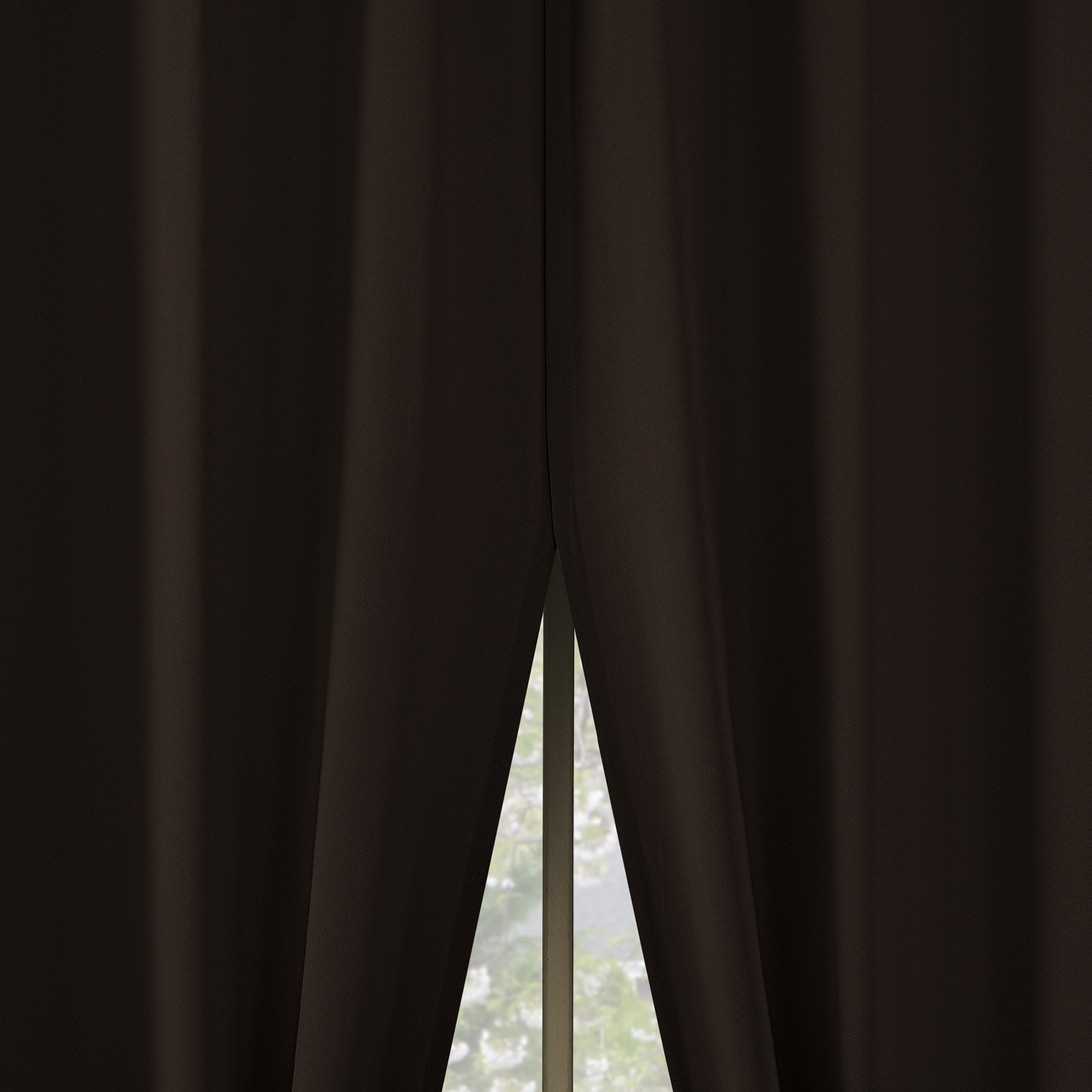 Chocolate Brown Room Darkening Grommet Curtain Panel Pair