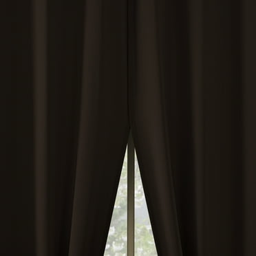 No. 918 Brandon 2-pack Magnetic Closure Room Darkening Grommet Curtain Panel Pair, 54"x84", Chocolate Brown