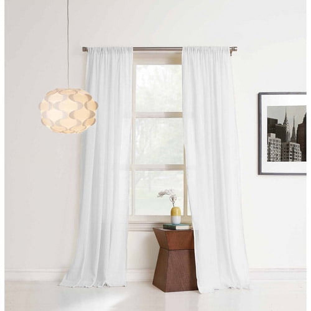 No. 918 Brayden Cotton Gauze Curtain Single Panel 50" x 95" , White