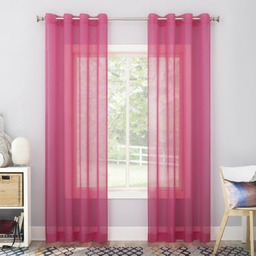No. 918 Calypso Voile Sheer Grommet Curtain Panel, 59"x63", Pink