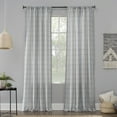 thumbnail image 1 of No. 918 Castille Farmhouse Plaid Linen Semi-Sheer Rod Pocket Curtain Panel, 54"x84", Blue, 1 of 6