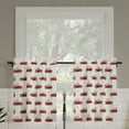 thumbnail image 1 of No. 918 Christmas Pickup Truck 2-Piece Semi-Sheer Rod Pocket Kitchen Curtains, 54"x24", Holiday Red, 1 of 5
