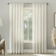 thumbnail image 1 of No. 918 Daniela Linen Blend Semi-Sheer Rod Pocket Curtain Panel, 54"W x 120"L, Pearl White, 1 of 1