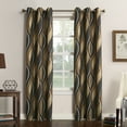 thumbnail image 1 of No. 918 Fantasia Ogee Print Semi-Sheer Grommet Curtain Panel, 48"x95", Charcoal, 1 of 6