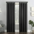 thumbnail image 1 of No. 918 Farrell Heathered Texture Semi-Sheer Tab Top Curtain Panel 40" x 95" , Coal, 1 of 8