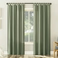thumbnail image 1 of No. 918 Farrell Heathered Texture Semi-Sheer Tab Top Curtain Panel, 40"x84", Moss Green, 1 of 8