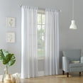 thumbnail image 1 of No. 918 Farrell Heathered Textured Semi-Sheer Tab Top Curtain Panel, White, 40x84, 1 of 5